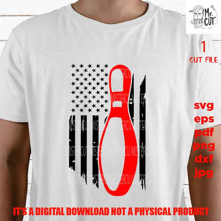 USA flag svg, bowling Flag shirt vector design, sign, bass player idea gift, Distressed Flag Svg, PNG hig resolution, Dxf, eps, pdf