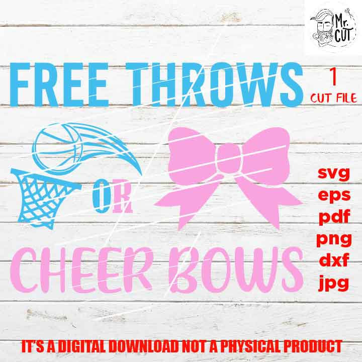 free throws or cheer bows cut file, dxf, gender reveal svg, Boy girl gender reveal svg, png high resolution, jpg mirrored, Printable Digital