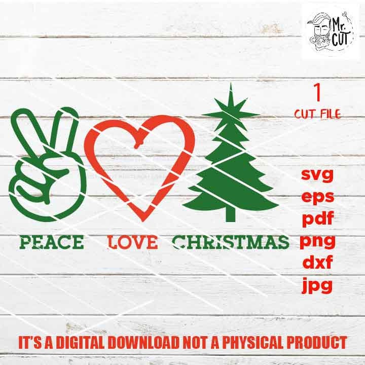 Peace Love Christmas Svg, Snowman, funny Christmas Winter Shirt, Snow Cute, tree, DxF, EpS, cut file, jpg, png, funny shirt vector design