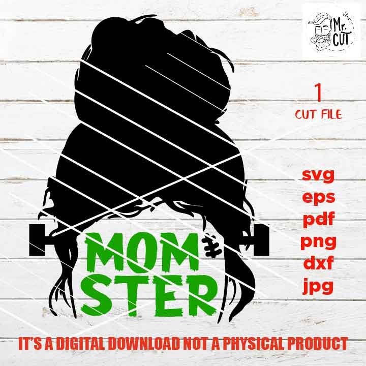 momster svg, Halloween shirt Vector design, halloween svg, DxF, EpS, cut file, png high resolution, mug svg, jpg mirrored, mom life