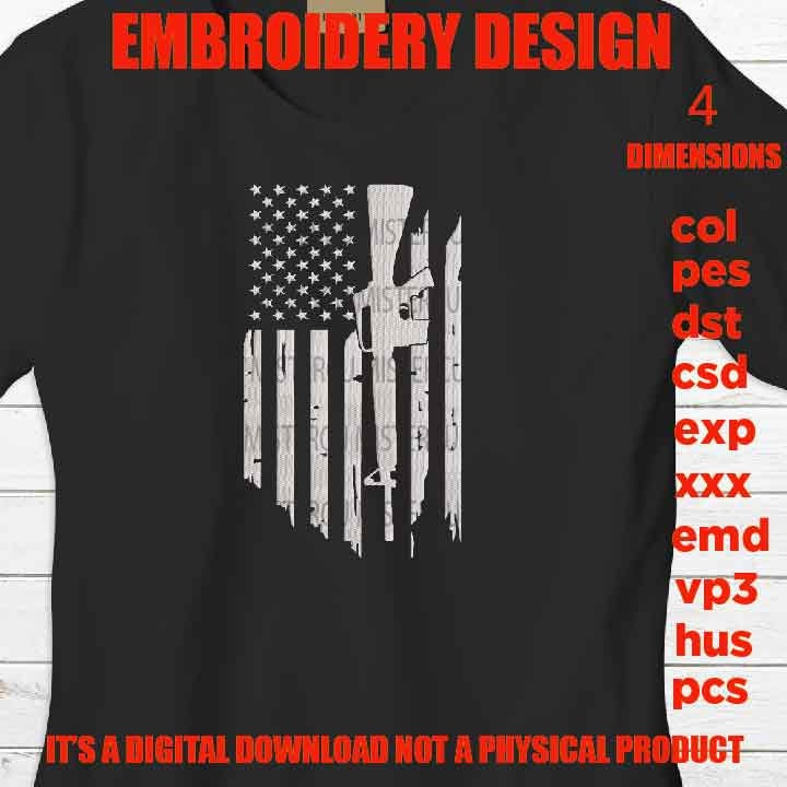 Machine Embroidery, USA flag army veteran, father's day flag Distressed gift idea PES, xxx, hus & more, embroidery files, patriotic