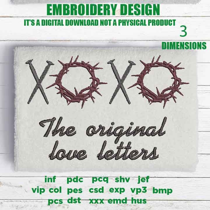 Machine Embroidery, the original love letters, Christian embroidery files, gift idea PES, xxx, hus & more, embroidery files, easter