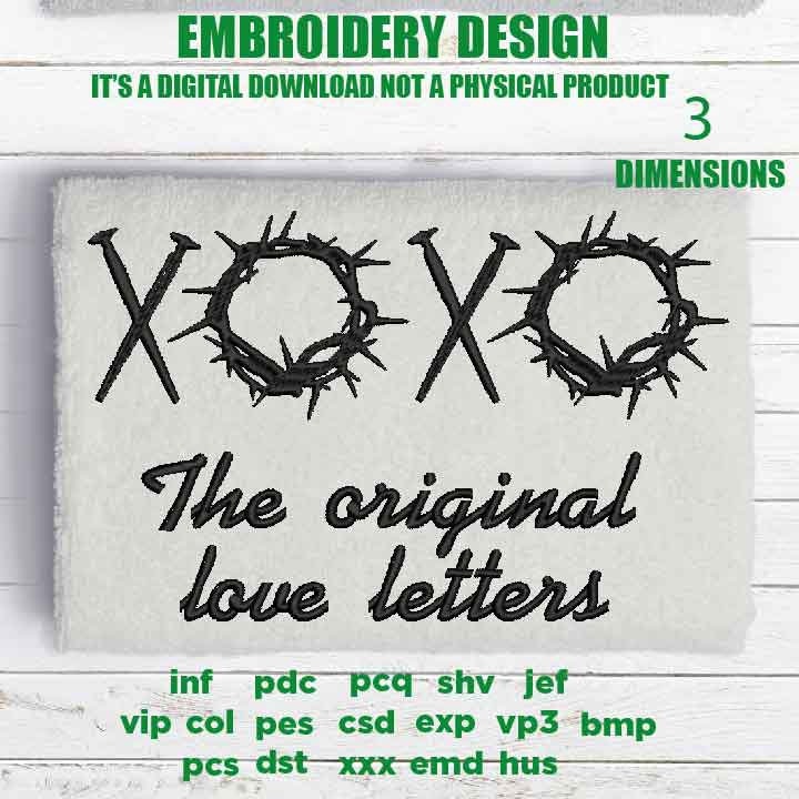 Machine Embroidery, the original love letters, Christian embroidery files, gift idea PES, xxx, hus & more, embroidery files, easter