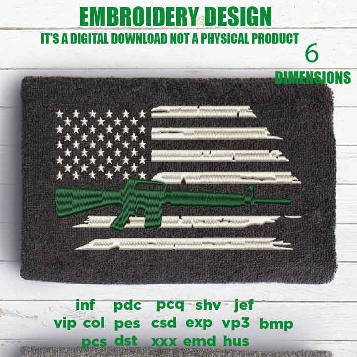 Machine Embroidery, USA flag army veteran, father's day flag Distressed gift idea PES, xxx, hus & more, embroidery files, patriotic