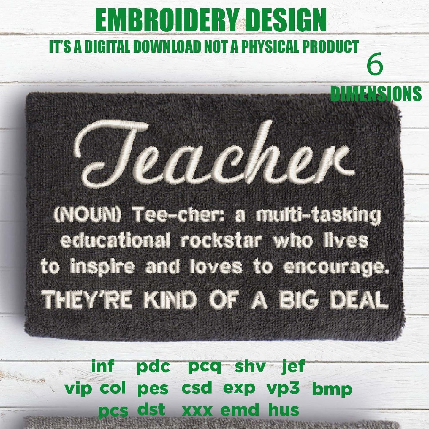 Machine Embroidery, teacher definition PES, appreciation gift idea PES, xxx, hus & more, embroidery files, reunion, adniversary love