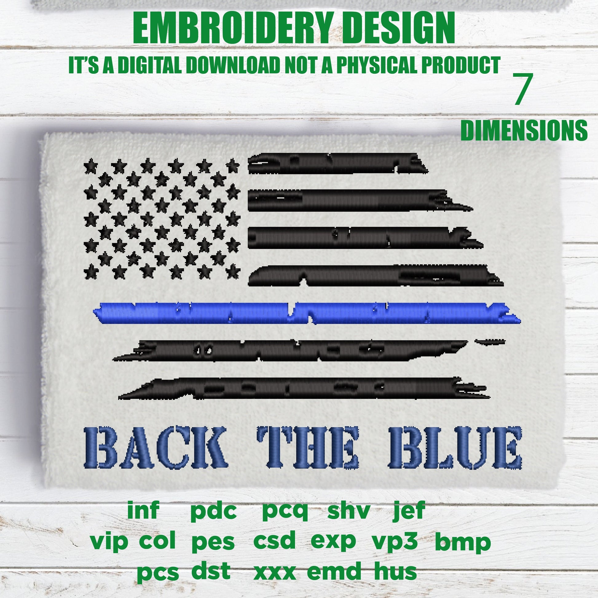 Machine Embroidery, USA map police Thin Blue Line gift idea PES, xxx, hus & more, embroidery files back the blue, husband cop pes