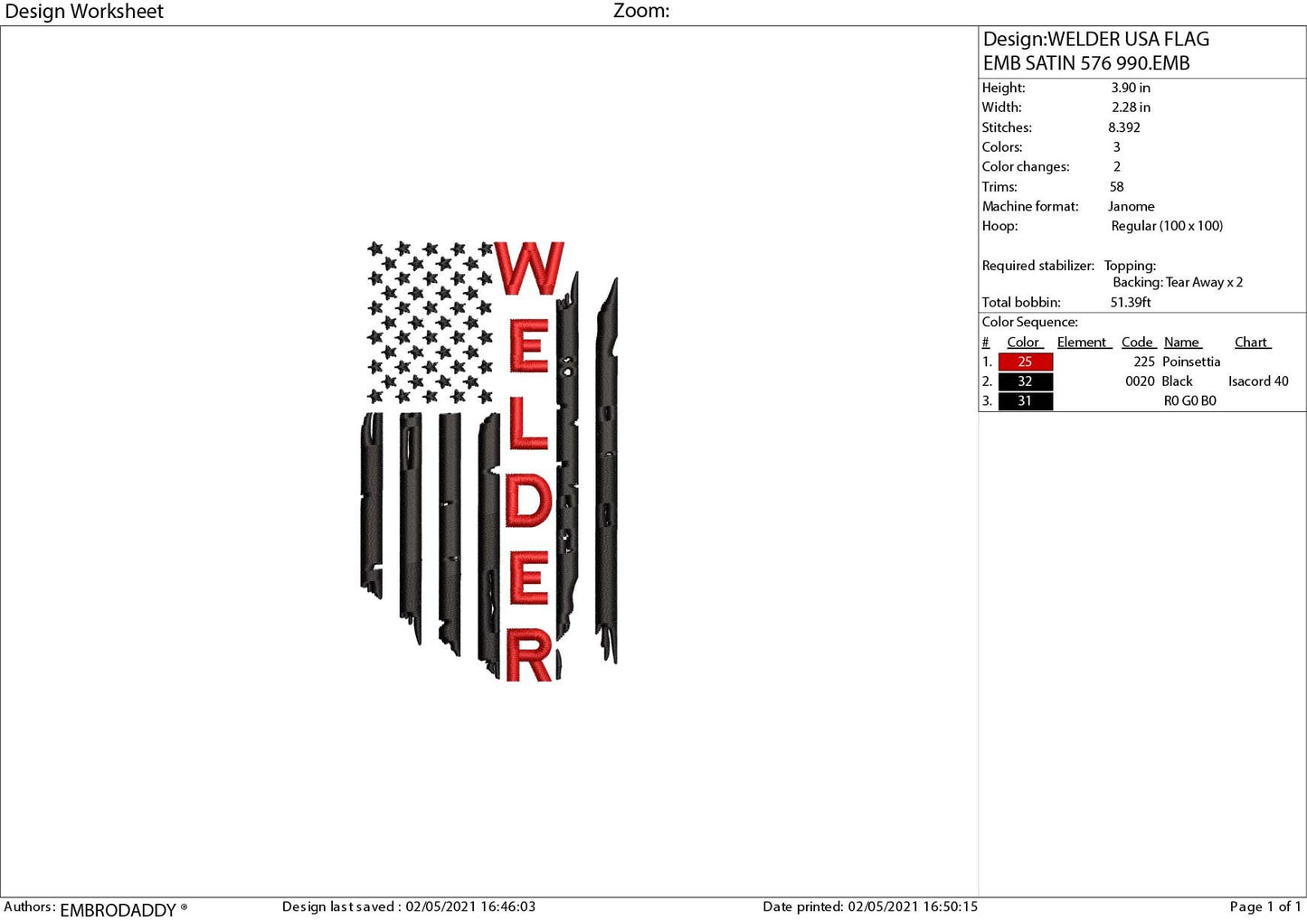 Machine Embroidery, USA flag, welder, father's day flag Distressed gift idea PES, xxx, hus & more, embroidery files, patriotic worker