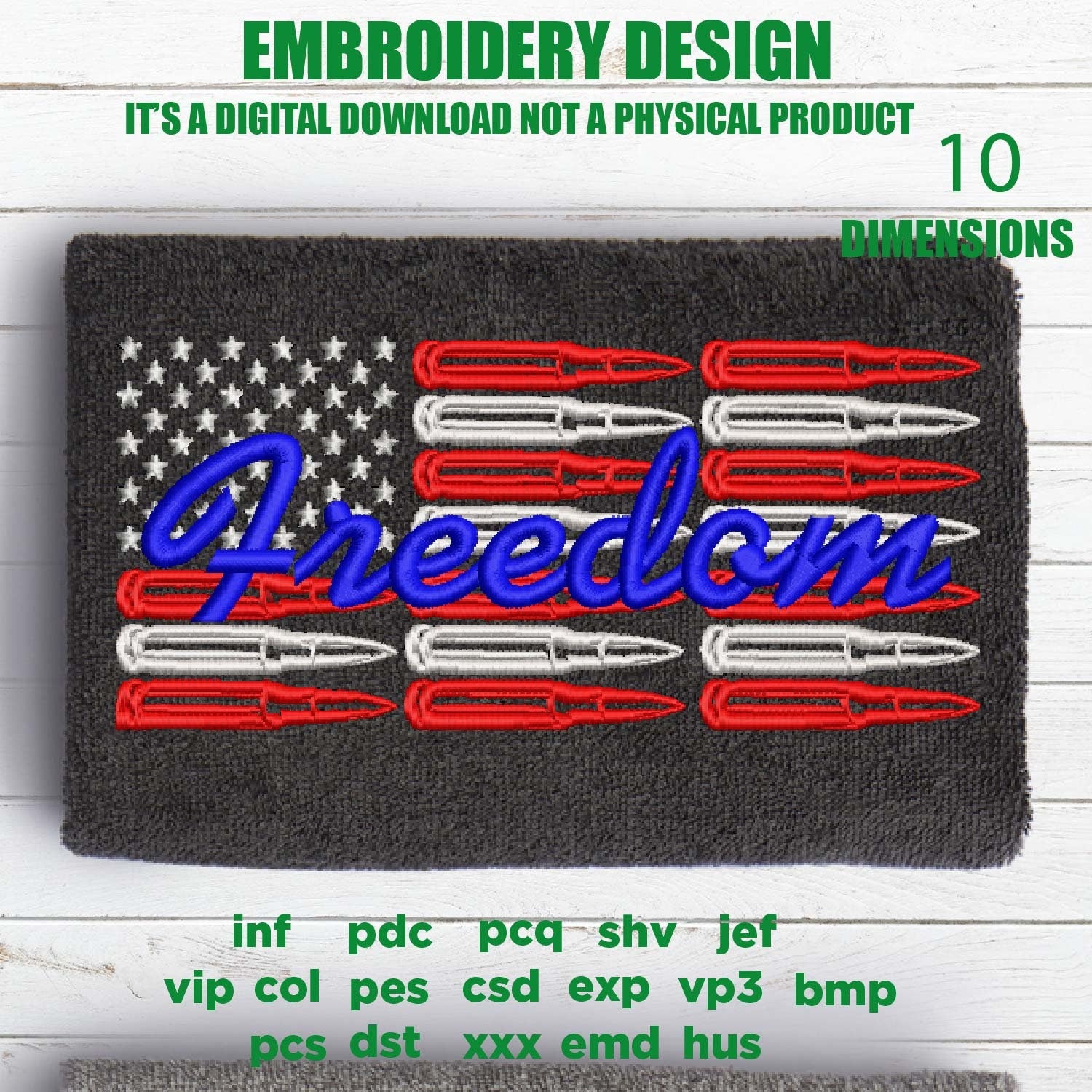 Machine Embroidery, USA flag freedom, 2nd amendment flag, defend the second gift idea PES, xxx, hus & more, embroidery files, patriotic