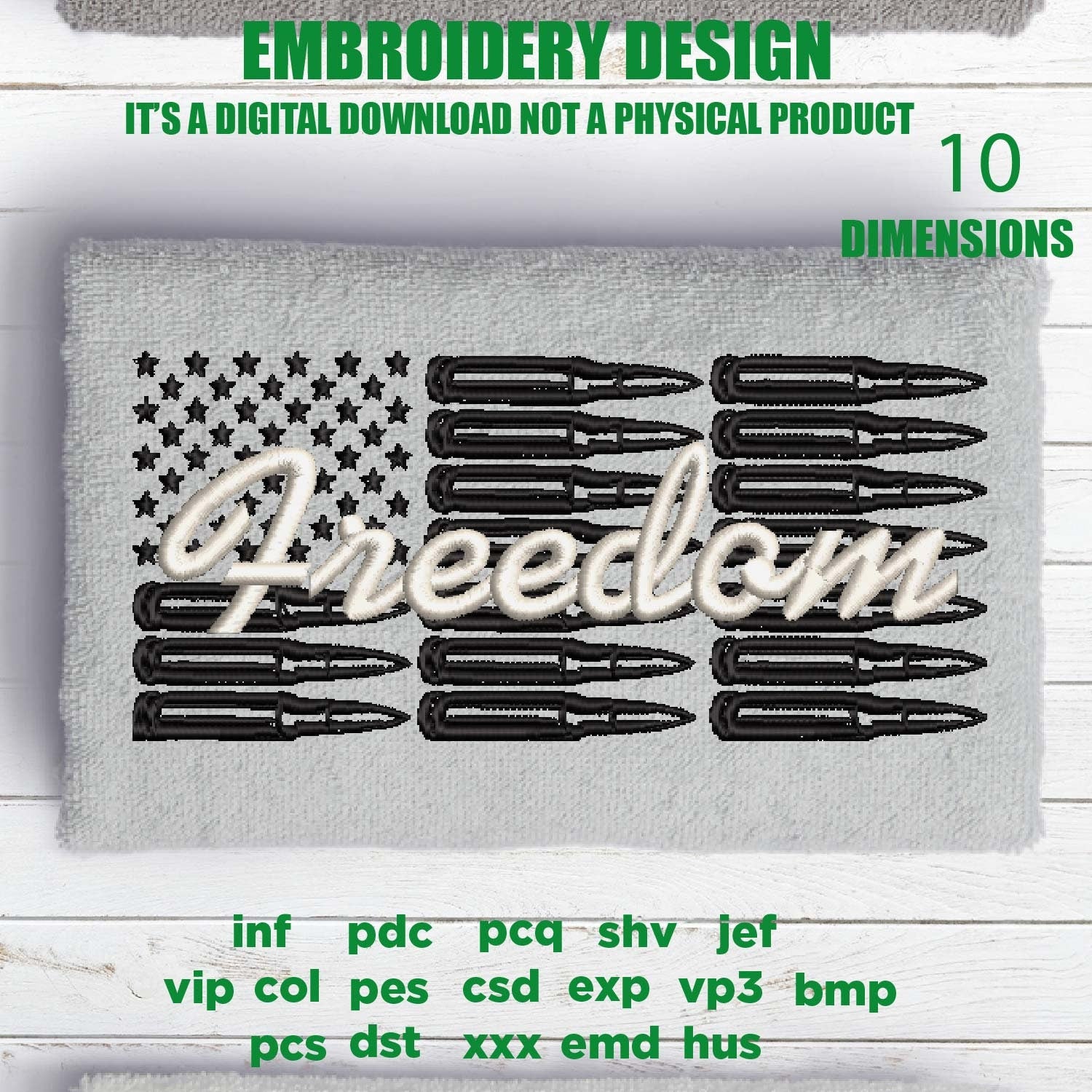 Machine Embroidery, USA flag freedom, 2nd amendment flag, defend the second gift idea PES, xxx, hus & more, embroidery files, patriotic