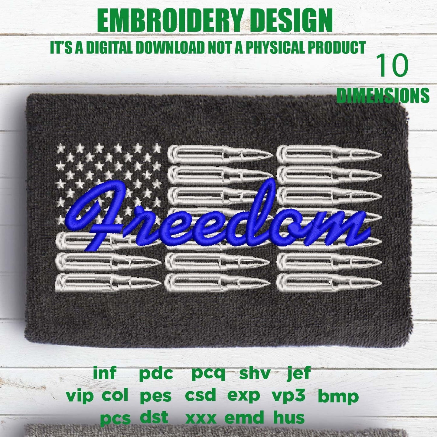 Machine Embroidery, USA flag freedom, 2nd amendment flag, defend the second gift idea PES, xxx, hus & more, embroidery files, patriotic