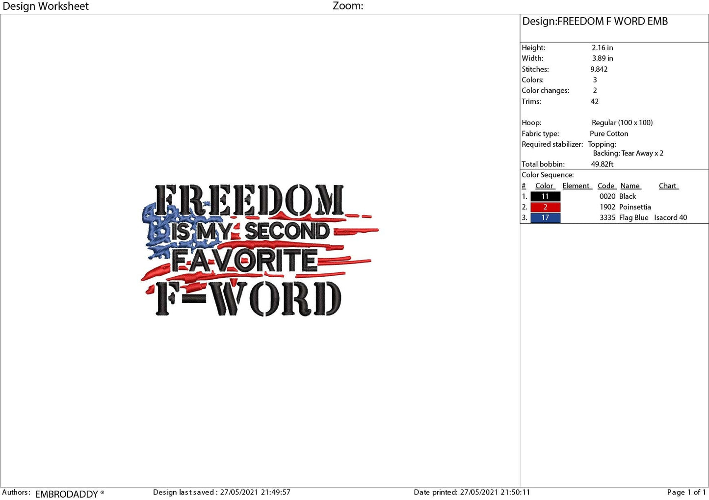 Machine Embroidery, USA flag, Freedom is my second favorite f-word, 4th of july gift idea PES, xxx, hus & more, embroidery files, patriotic