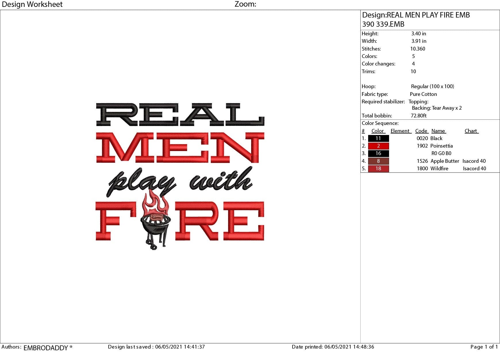 Machine Embroidery, real men play with fire Grill Meat BBQ, Father's Day Apron, funny embroidery files, gift idea PES, hus & more