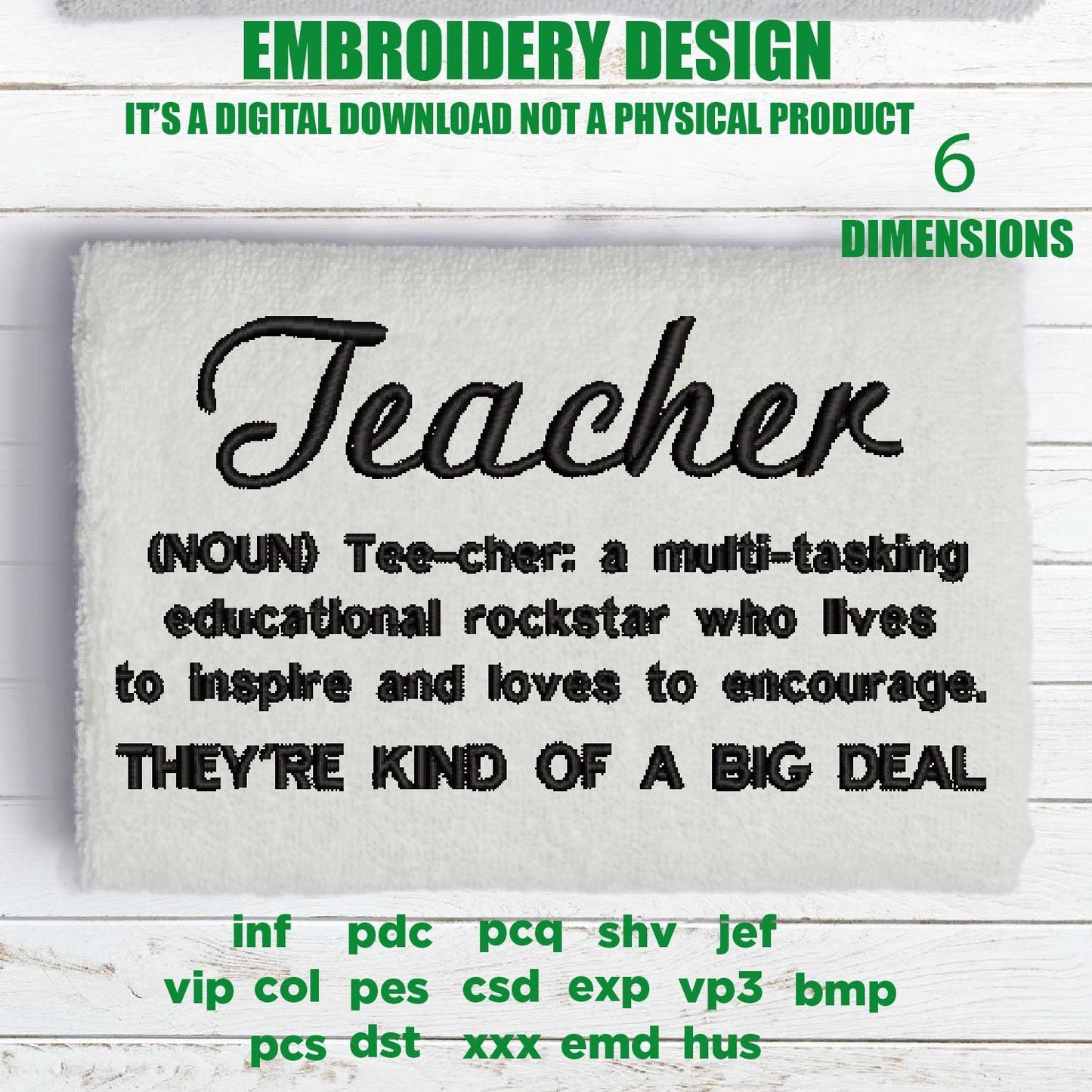 Machine Embroidery, teacher definition PES, appreciation gift idea PES, xxx, hus & more, embroidery files, reunion, adniversary love