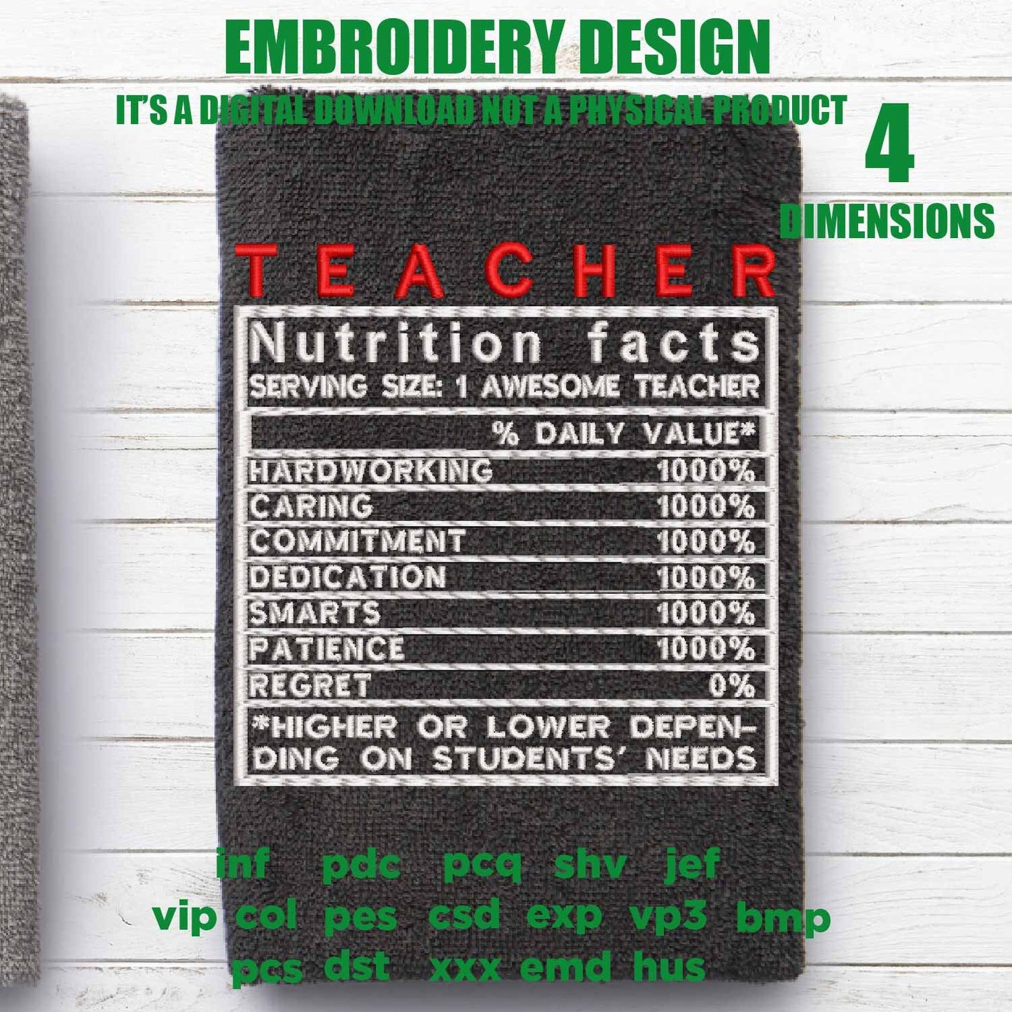 Machine Embroidery, teacher definition PES, appreciation gift idea PES, xxx, hus & more, embroidery files, reunion, adniversary love