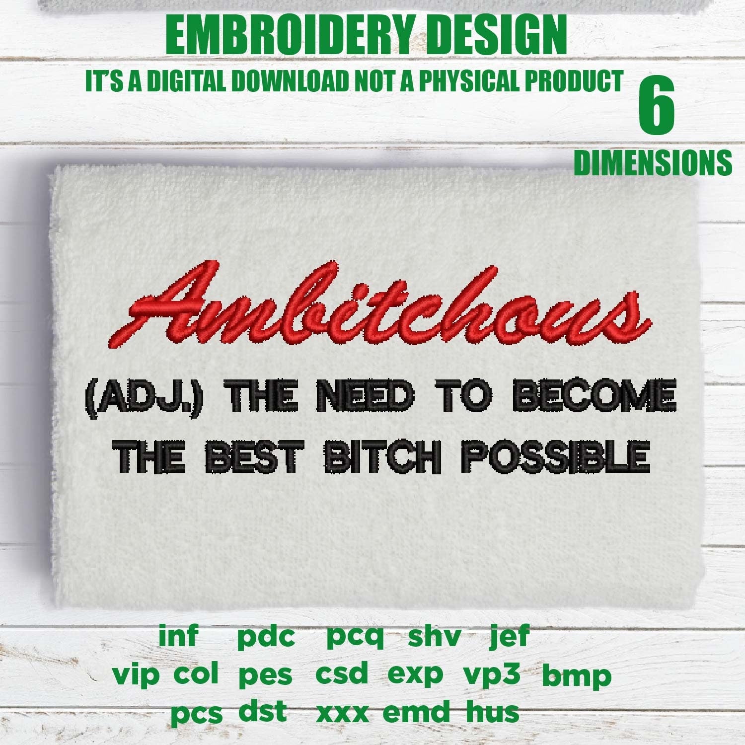 Mature, Machine Embroidery, The need to became best bit*h Adult Humor funny embroidery files, gift idea PES, xxx hus & more sarcasm birthday