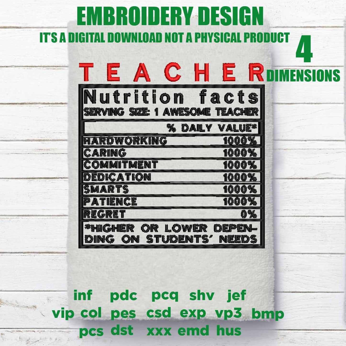 Machine Embroidery, teacher definition PES, appreciation gift idea PES, xxx, hus & more, embroidery files, reunion, adniversary love