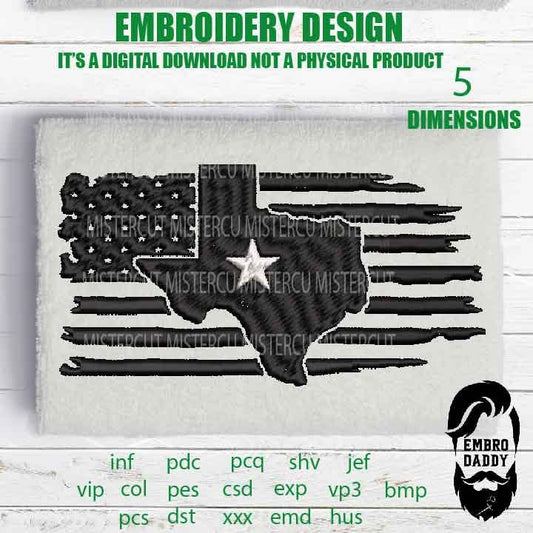 Machine Embroidery,TEXAS on USA flag, friendship flag, american  gift idea PES, xxx, hus & more, embroidery files, patriotic