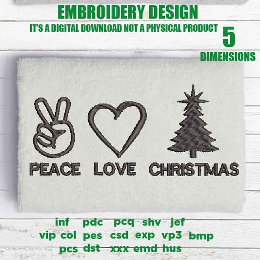 Machine Embroidery, peace love Christmas embroidery files, Christmas gift idea PES, xxx, hus & more, embroidery files fall pes, winter