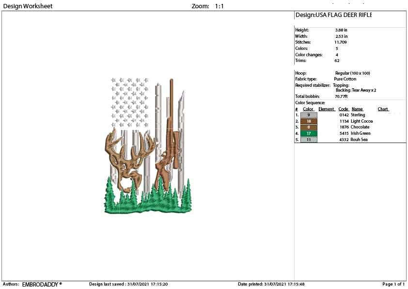 Machine Embroidery, USA flag deer gift idea PES, xxx, hus & more, hunting, hunter, gun embroidery files , husband pes
