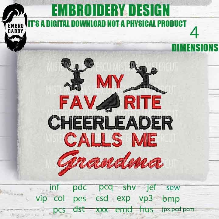 Machine Embroidery,favorite cheerleader grandma gift idea PES, xxx, hus & more, embroidery files , cheers pes