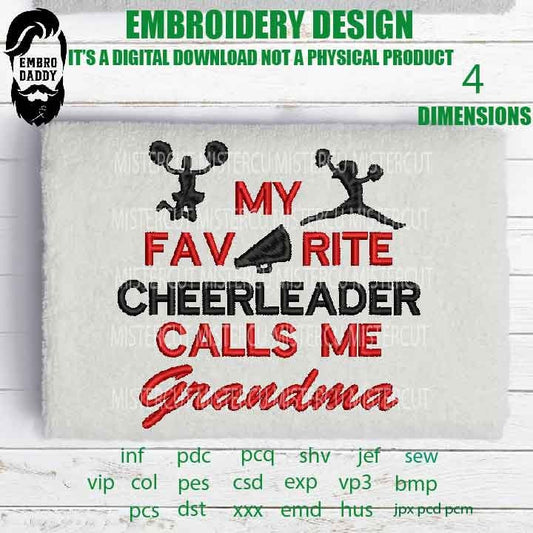 Machine Embroidery,favorite cheerleader grandma gift idea PES, xxx, hus & more, embroidery files , cheers pes