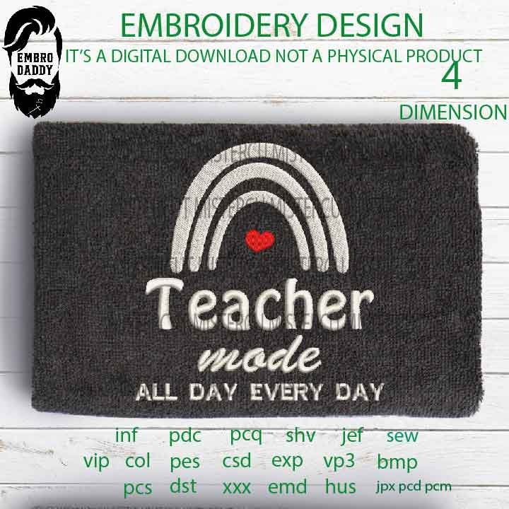 Machine Embroidery, teacher mode, teacher, school, funny embroidery files, Teacher gift idea PES, xxx, hus & more, pot holder