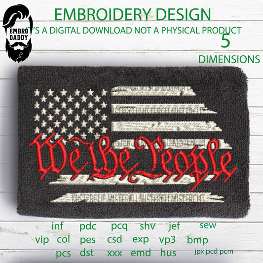 Machine Embroidery, we the peolpe we will defend the second, 4th july American Flag gift idea PES, xxx, hus & more, patriotic veteran emb