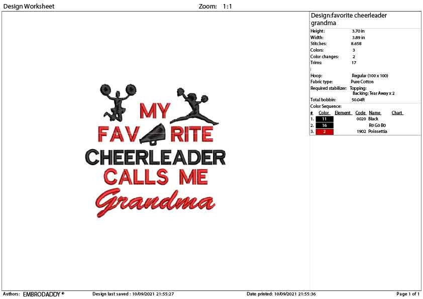 Machine Embroidery,favorite cheerleader grandma gift idea PES, xxx, hus & more, embroidery files , cheers pes