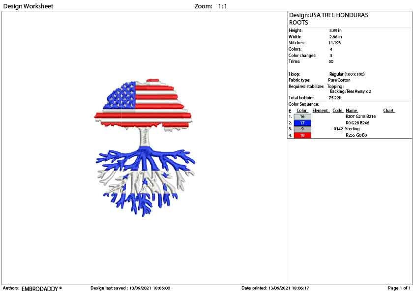 Machine Embroidery, usa tree Honduras Roots Family Quote, gift idea PES, xxx, hus & more, Family reunion American Flag Honduras Flag