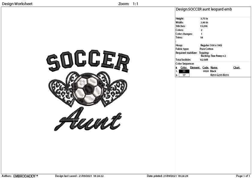 Machine Embroidery, soccer aunt leopard   gift idea PES, xxx, hus & more, embroidery files , husband pes