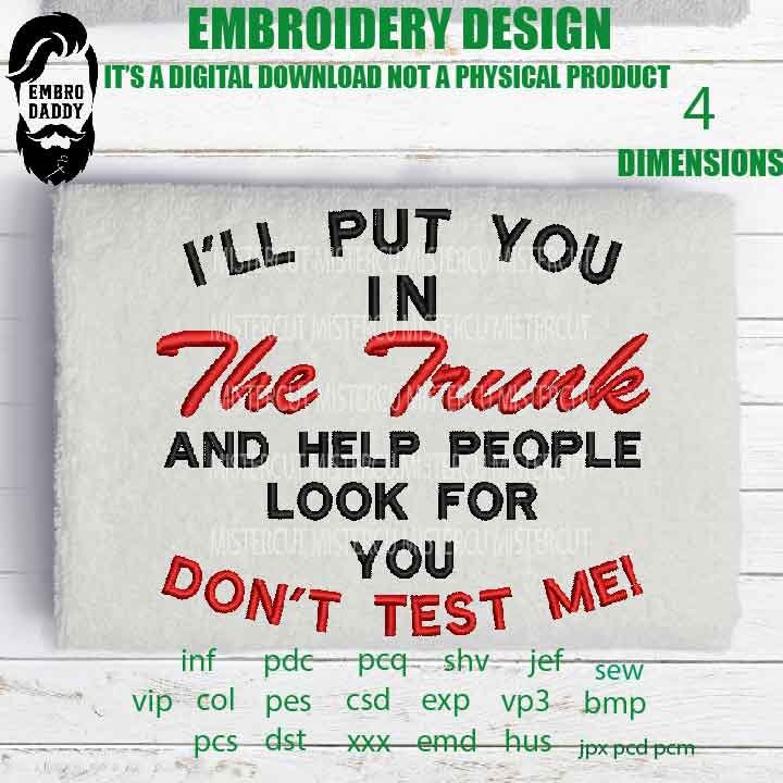 Machine Embroidery, put you trunk embroidery files,  gift idea PES, xxx, hus & more,  embroidery files