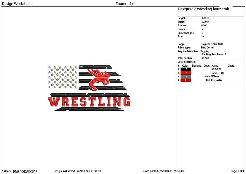 Machine Embroidery, USA flag, wrestling gift idea PES, xxx, hus & more, embroidery files, patriotic