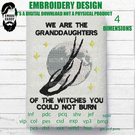 Machine Embroidery, we are grand daughters, embroidery files,  Gift Idea, nature Design landscape, PES, xxx, hus & more, outdoor pes