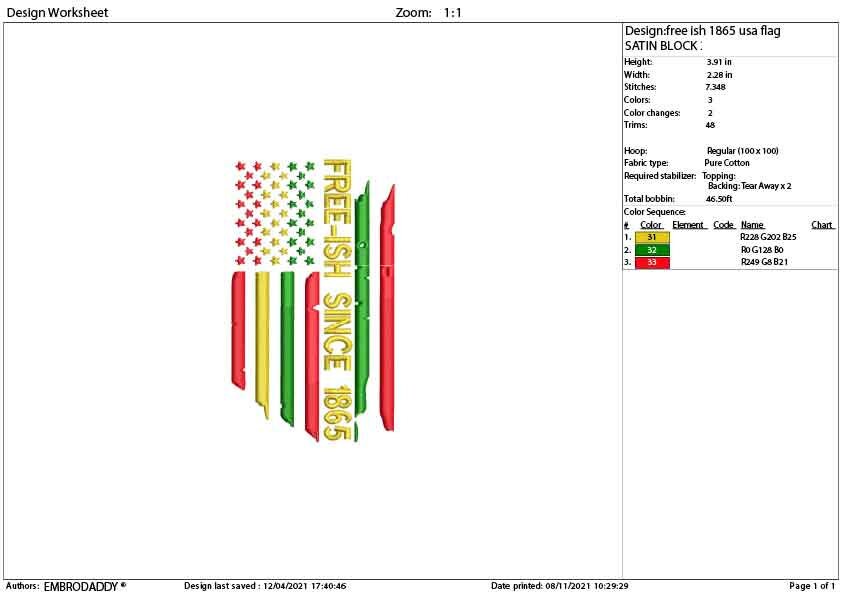 Machine Embroidery, USA free-ish since 1865 Distressed Flag, Juneteenth, black history gift idea PES, xxx, hus & more, embroidery files