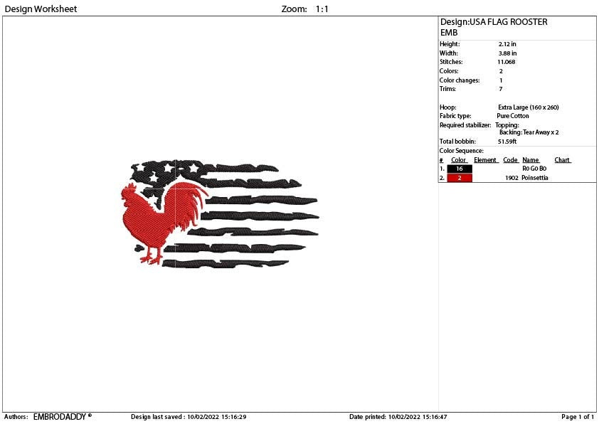 Machine Embroidery, USA flag Rooster, american  gift idea PES, xxx, hus & more, embroidery files, patriotic