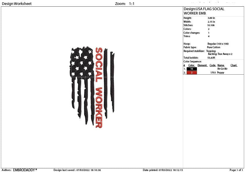 Machine Embroidery, USA flag social worker gift idea PES, xxx, father day flag gift idea, hus & more, embroidery files , husband pes