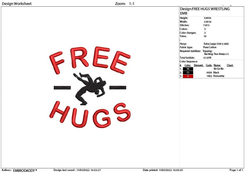 Machine Embroidery, wrestling free hugs gift idea PES, xxx, hus & more, embroidery files, husband gift idea, patriotict embroidery