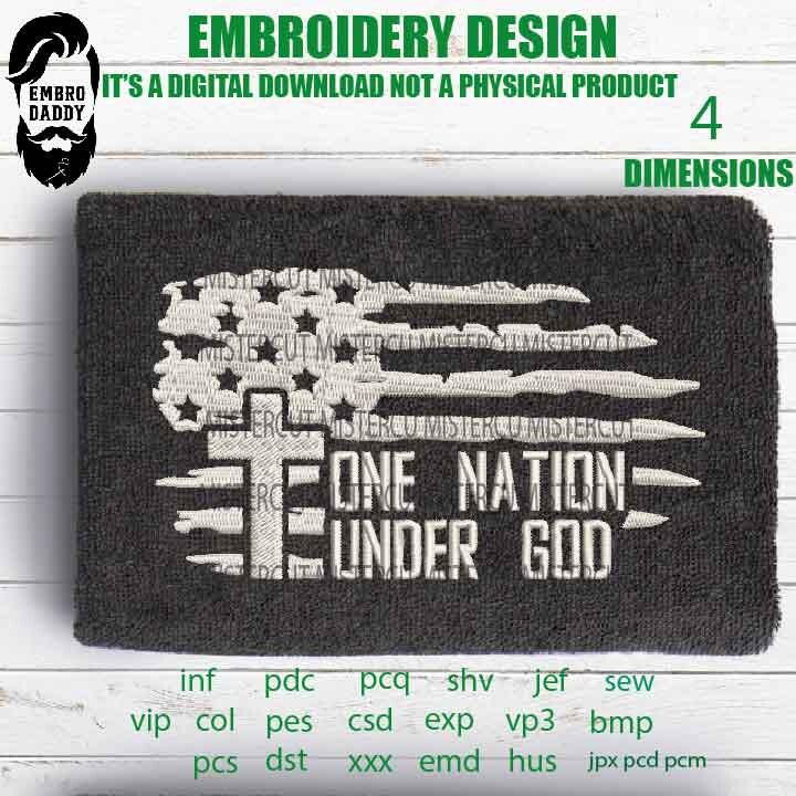 Machine Embroidery, Usa flag one Nation under God embroidery files, American Flag gift idea PES, xxx hus & more, patriotic, fathers day, Dad