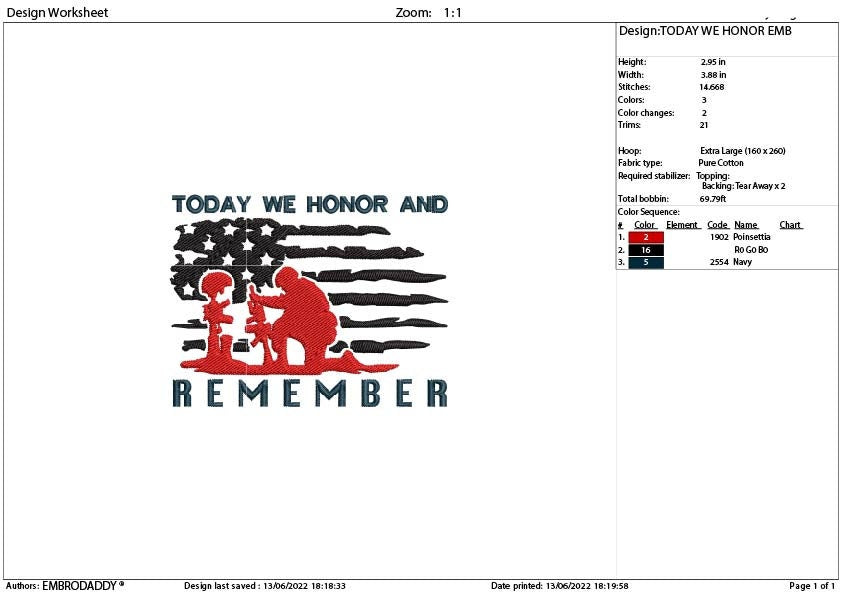 Machine Embroidery, Usa flag today we honor and remember pes files, American Flag gift idea PES, xxx hus & more, patriotic, fathers day, Dad