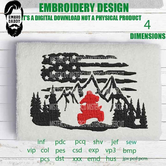 Machine Embroidery, usa flag quad embroidery files, American Flag gift idea PES, xxx hus & more, patriotic, fathers day gift idea, Dad