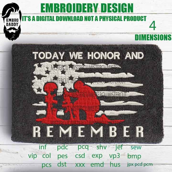 Machine Embroidery, Usa flag today we honor and remember pes files, American Flag gift idea PES, xxx hus & more, patriotic, fathers day, Dad