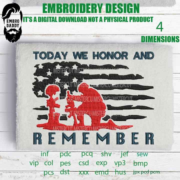 Machine Embroidery, Usa flag today we honor and remember pes files, American Flag gift idea PES, xxx hus & more, patriotic, fathers day, Dad