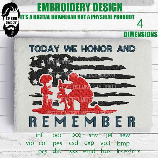 Machine Embroidery, Usa flag today we honor and remember pes files, American Flag gift idea PES, xxx hus & more, patriotic, fathers day, Dad