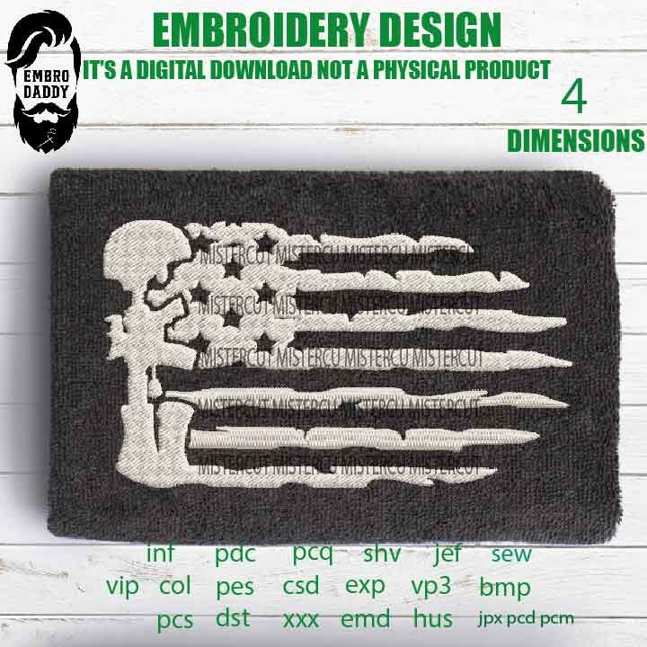 Machine Embroidery, Usa flag fallen soldier pes files, American Flag gift idea PES, xxx hus & more, patriotic, fathers day, Dad