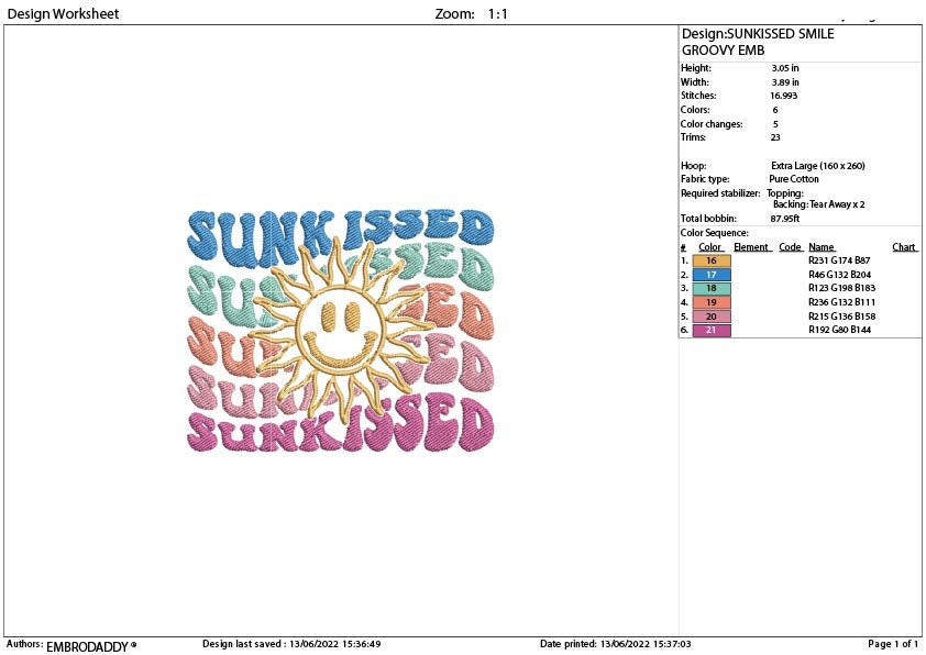 Machine Embroidery, sun kissed embroidery files, weavy summer saying pes Gift Idea, smily summer Design PES, xxx, hus & more, embroidery pes