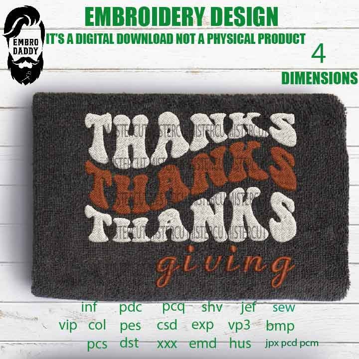 Machine Embroidery,thanks giving embroidery files, christian, gift idea PES, xxx, hus & more, embroidery files, thanks giving pes