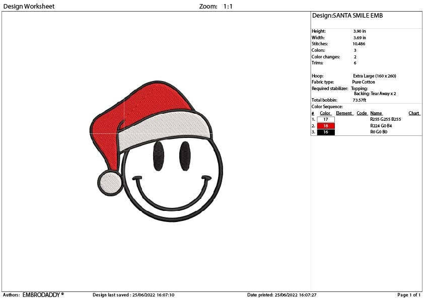 Machine Embroidery, santa smiley face, Christmas gift idea xxx, hus & more, embroidery files PES, xxx, hus and more, winter pes