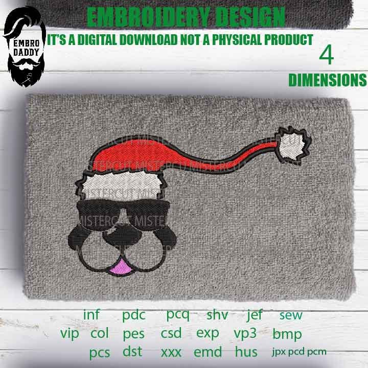 Machine Embroidery, Puppy santa hat Pes. Funny christmas embroidery files PES, funny Christmas gift idea Pes, hus & more xxx, winter pes,