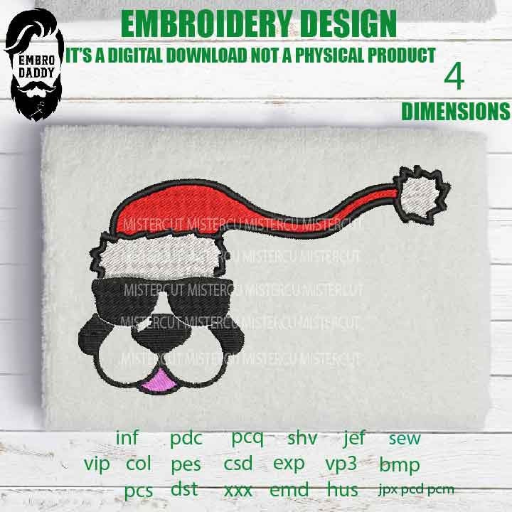 Machine Embroidery, Puppy santa hat Pes. Funny christmas embroidery files PES, funny Christmas gift idea Pes, hus & more xxx, winter pes,