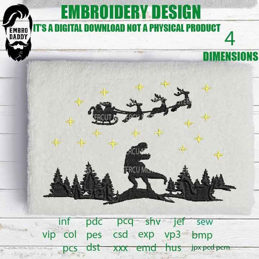 Machine Embroidery, santa with Rex, Christmas gift idea xxx, hus & more, embroidery files PES, xxx, hus and more, winter pes